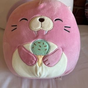 Pink Walrus with Mint Ice Cream Squishmallow